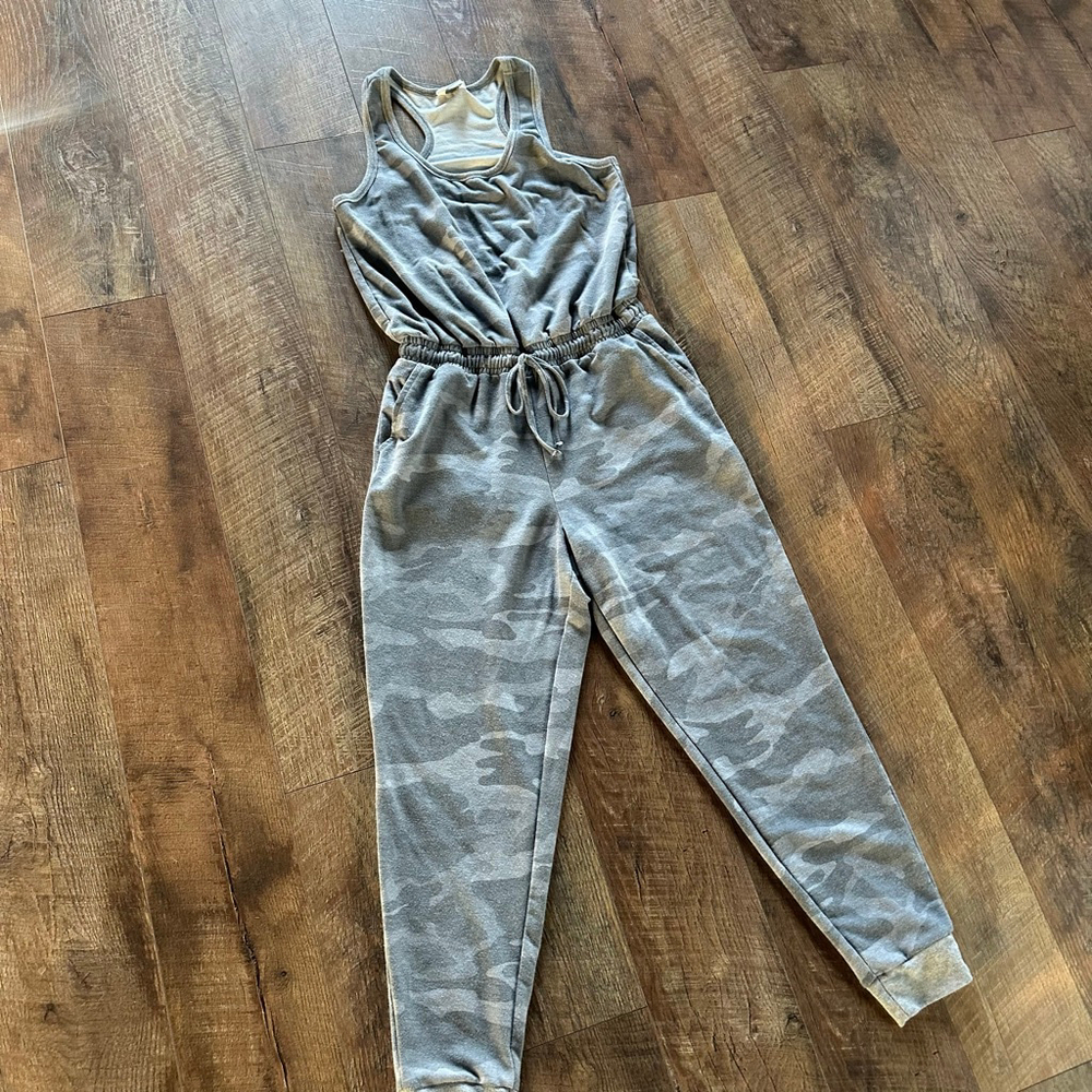 Women's Danskin Gray Camo Jumpsuit M